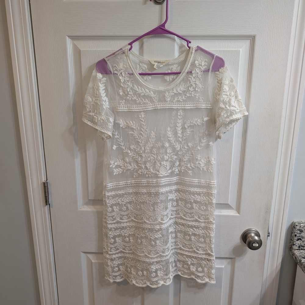 Ralph Lauren Denim & Supply Lace Sheer Embroidered Mini Dress - Size M
